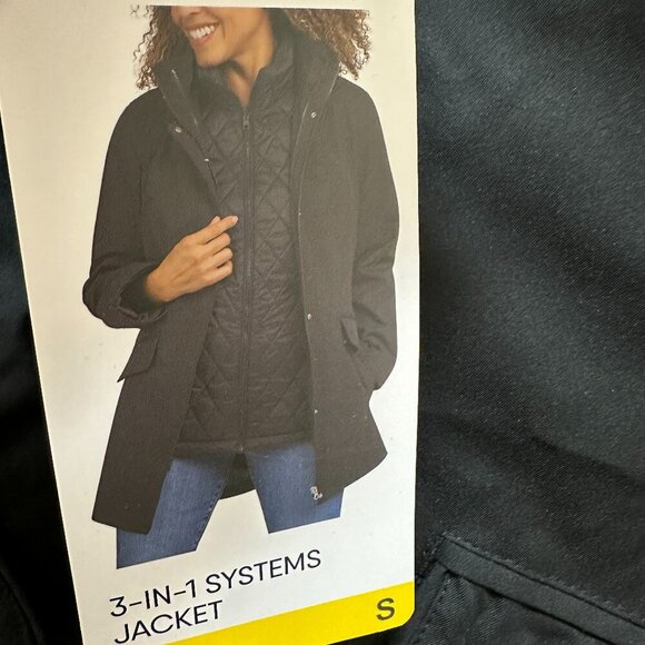 Lands' End Women's 3-in-1 Systems Jacket & Vest Size S Black Water Resistant NEW - Picture 6 of 15